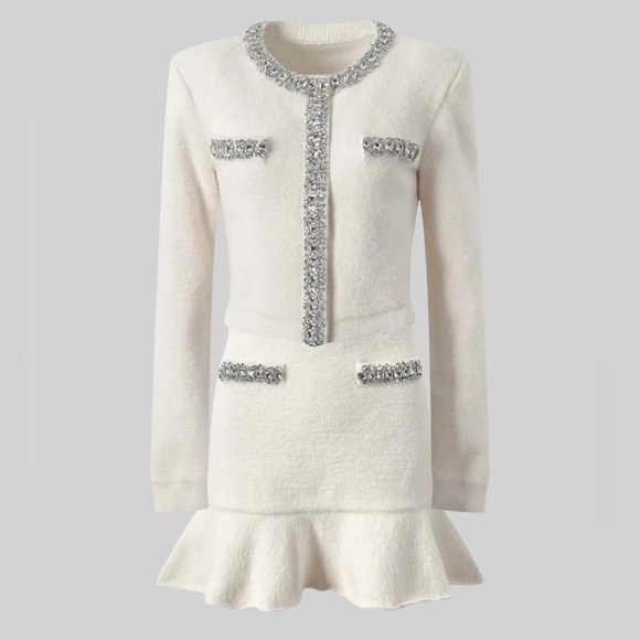 Sierra Darien Dresses & Skirts - Sierra Darien Ivory Skirt Set w/ Sparkling Embellishments